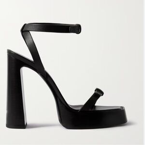 YSL Platz 105 Leather Platform Sandals